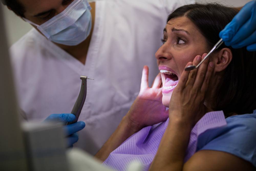 Female patient dental check-up