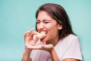 girl eating pastry