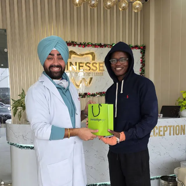 Brock Dykeman with the Finesse Dental team in Mohali